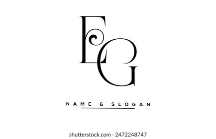 Monograma del logotipo de las letras Abstractas de GE, EG, G, E