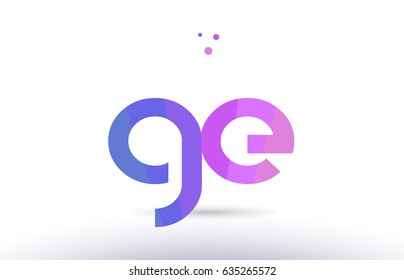 ge g e alphabet letter purple pink magenta blue colorful creative colors text dots creative company logo vector icon design template