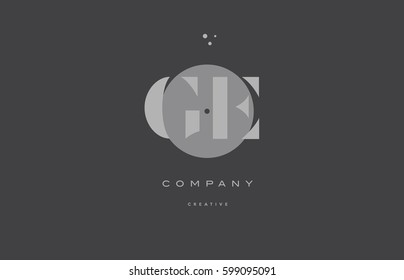 ge g e  grey modern stylish alphabet dot dots eps company letter logo design vector icon template 
