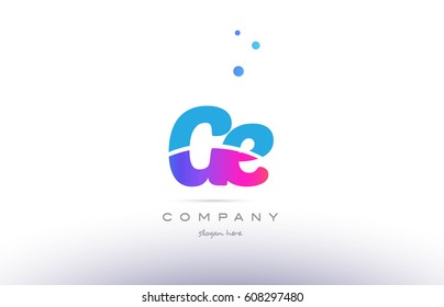 ge g e  pink purple blue white uppercase lowercase modern creative alphabet gradient company letter logo design vector icon template