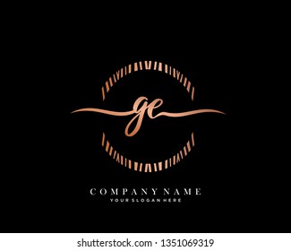 GE handwriting initial  logo vector