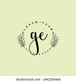 GE Initial beauty floral logo template