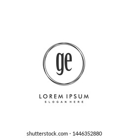 GE Initial beauty monogram logo vector