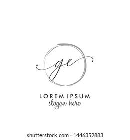 GE Initial beauty monogram logo vector