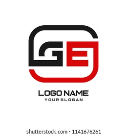GE initial box letter logo template vector