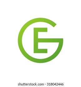 EG GE initial company circle G logo green