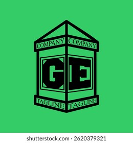 GE Initial Explore this unique collection of alphabet house logos,featuring stylish letter combinations inside a geometric house outline. Perfect for branding, real estate businesses, graphic design