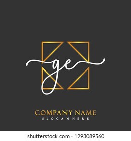 GE Initial Handwriting logo template vector