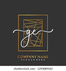 GE Initial Handwriting logo template vector