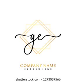 GE Initial Handwriting logo template vector