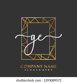 GE Initial Handwriting logo template vector