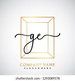 GE Initial Handwriting logo template vector