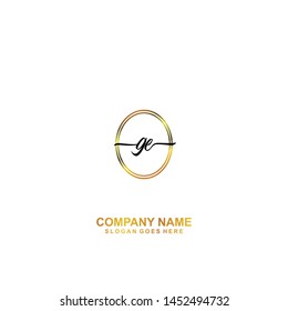 GE Initial handwriting logo template vector