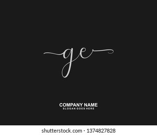 GE Initial Handwriting Logo Vector