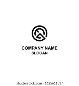 GE or EG initial letter, simple modern minimalist flat design logo.