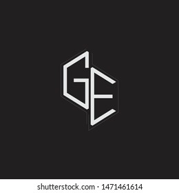 GE Initial Letters logo monogram with up to down style isolated on black background