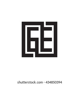 GE initial letters looping linked square monogram logo