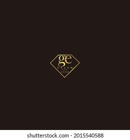 GE Logo inicial diamante de lujo ilustración de boda