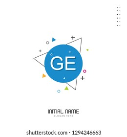 GE Initial logo template vector