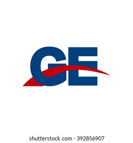 GE initial overlapping swoosh letter logo blue red