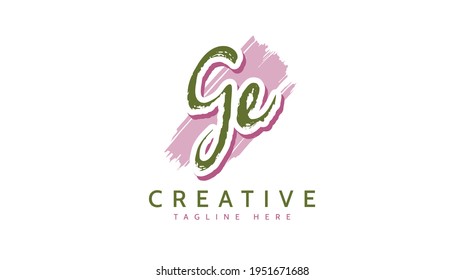 GE Initials, handwriting logo vector