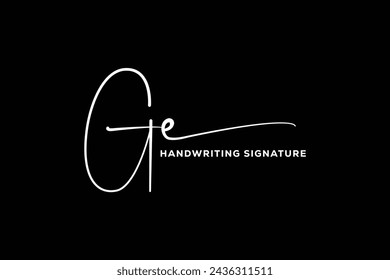 GE initials Handwriting signature logo. GE Hand drawn Calligraphy lettering Vector. GE letter real estate, beauty, photography letter logo design.