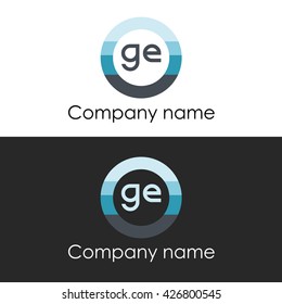 GE letter a circle shape icon logo white blue
