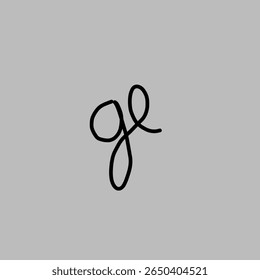 ge letter handwritting vector logo