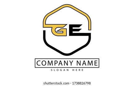 Design der GE-Letter-Logos Creative Initial Letters Vector Icon Logo für GE-Buchstaben.