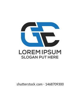 GE LETTER LOGO DESIGN TEMPLATE