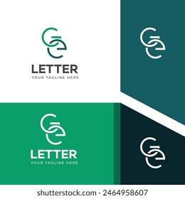 ELEMENTOS de Plantilla de diseño de logotipo GE, EG. Logo de letras digitales abstractas modernas.