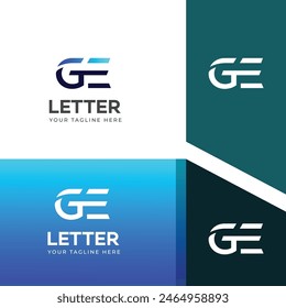 GE, EG letter logo design template elements. Modern abstract digital alphabet letter logo.