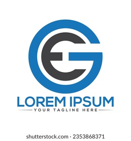 Diseño del logotipo de la carta GE Diseño del logotipo único y creativo