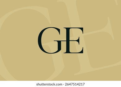 GE or EG letter logo icon design. Classic style luxury initials monogram.