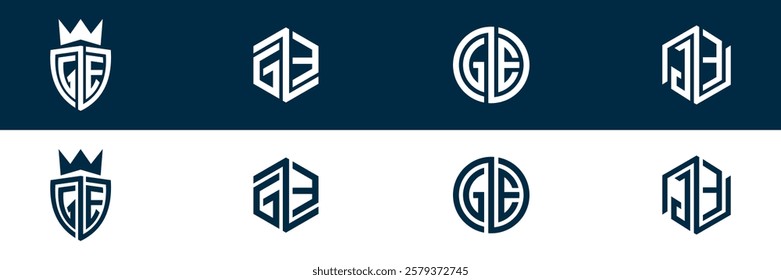GE EG letter logo set design