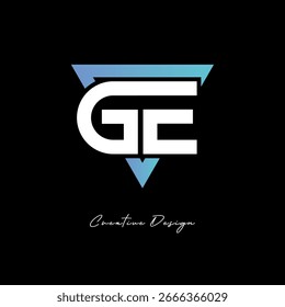 GE-Buchstabe-Logo im Dreieck - Modernes Farbverlauf-Monogramm für Branding und Identitätsdesign