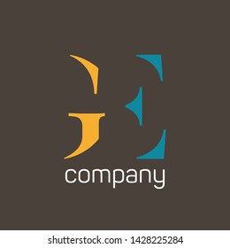 GE logo design. Monogram logo. Letters G and E. Company logo.