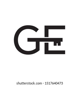 GE logo initial letter design template vector illustration