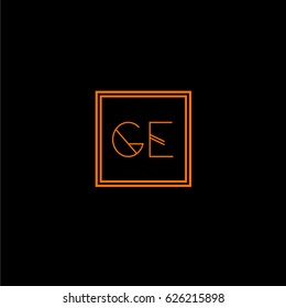 ge logo letter initial, Abstract Polygonal Background Logo, design for Corporate Business Identity,flat icon, Alphabet letter