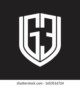 GE Logo monogram with emblem shield design isolated on black background