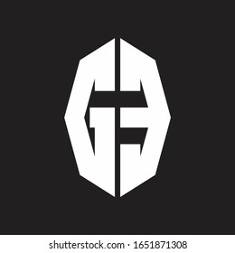 GE Logo monogram with octagonal ribbon style design template