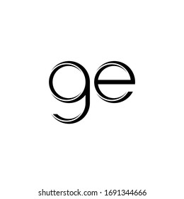 GE Logo monogram with slice rounded modern design template isolated on white background