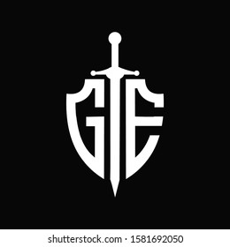 GE logo with shield shape and sword