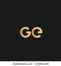 GE or EG logo vector. Initial letter logo, golden text on black background