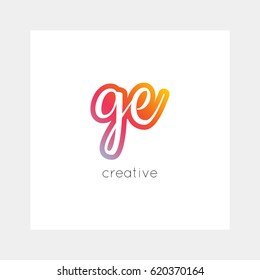 GE logo, vector. Useful as branding, app icon, alphabet combination, clip-art.