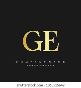GE Minimal Luxury Initial Logo vector.
