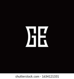 GE monogram logo with curved side style design template