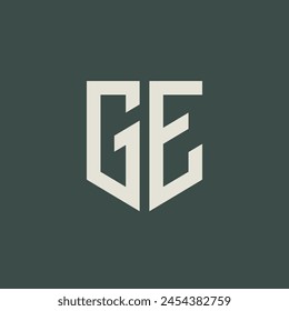 GE. Monogram of Two letters G and E. Luxury, simple, minimal and elegant GE logo design. Vector illustration template.