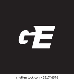 GE negative space letter logo black background
