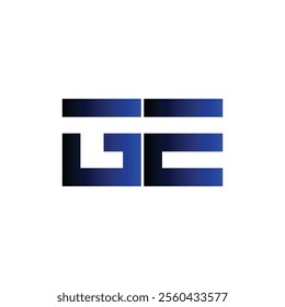GE Simple alphabet modern minimalist negative space font vector business logo design